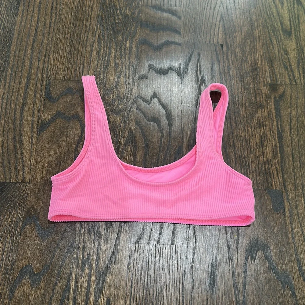 Frankie’s Bikinis Hot Pink Ribbed Bikini